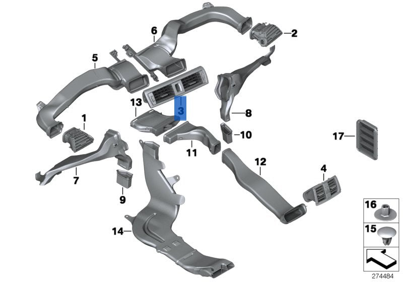 Rejillas centrales BMW F20 F22