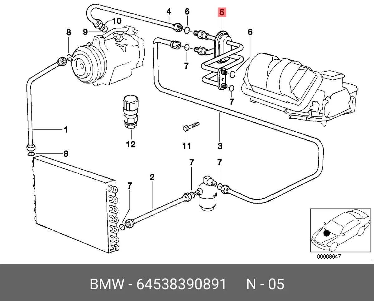 Tubo A/C BMW Serie 5 87-96 64538390891_