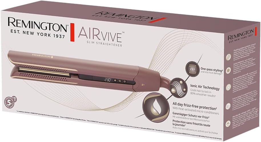Remington AIRvive – Plancha de Pelo con Aire Ionizado y Tecnología Antiencrespamiento