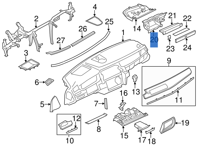 Soporte Instrumentos Salpicadero BMW F07 GT