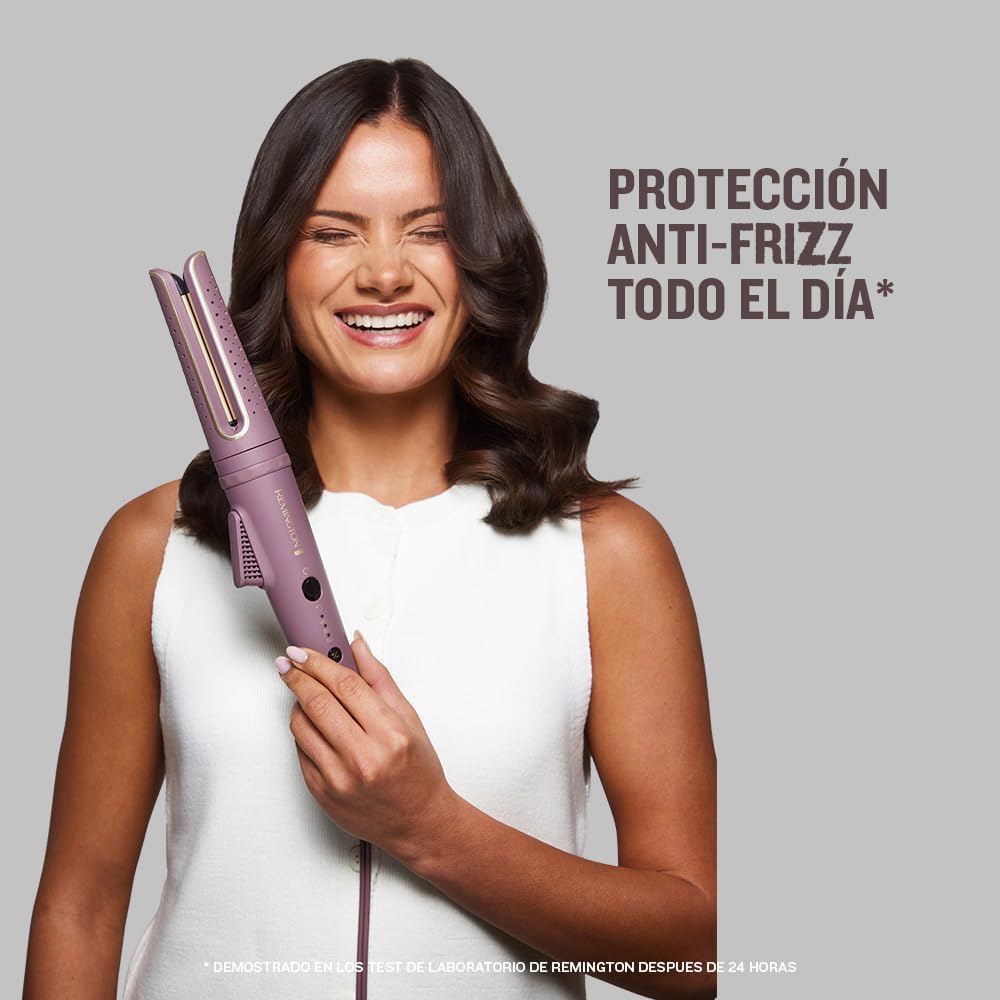 Rizador Giratorio Remington AIRvive – Rizos Automáticos con Aire Ionizado y Brillo Pro