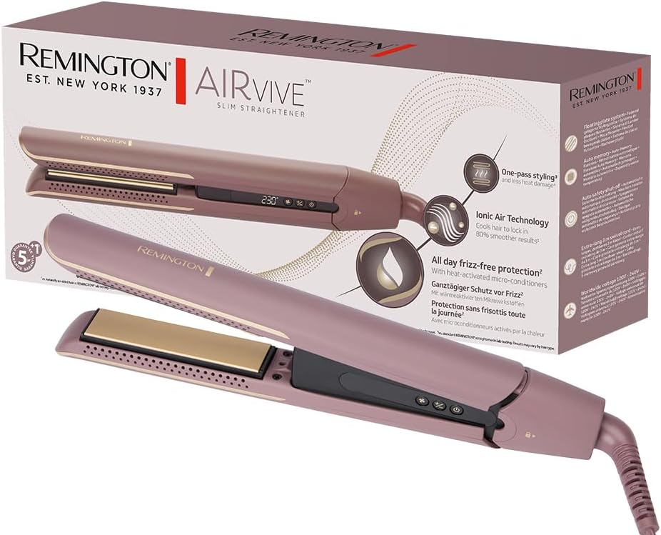 Remington AIRvive – Plancha de Pelo con Aire Ionizado y Tecnología Antiencrespamiento