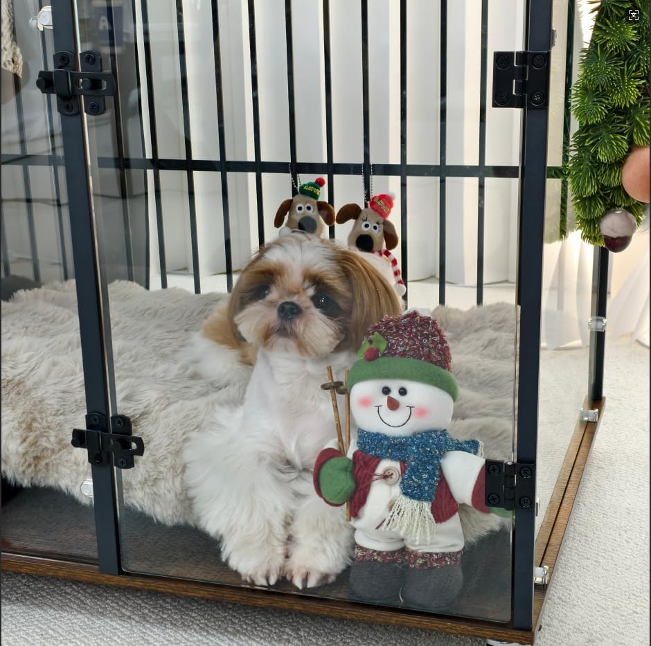 Jaula-Mueble para Perros BingoPaw – Vidrio Templado y Diseño Modular (77x60x65cm)