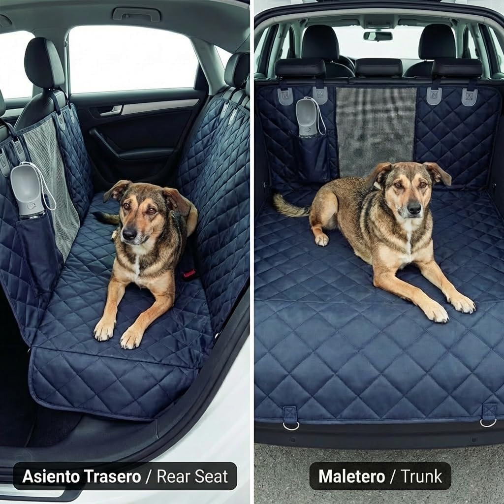 Funda Protectora IWOTTO para Coche – El Pack 3 en 1 Definitivo para Viajar con tu Perro
