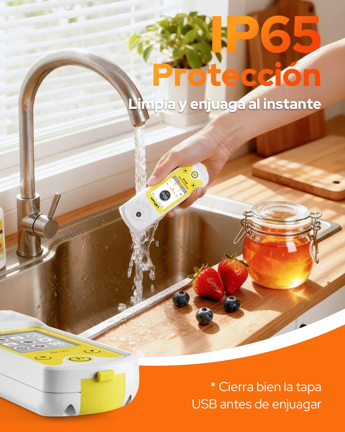 Refractómetro Digital Brix Profesional 0-95% – Precisión con Tecnología ATC