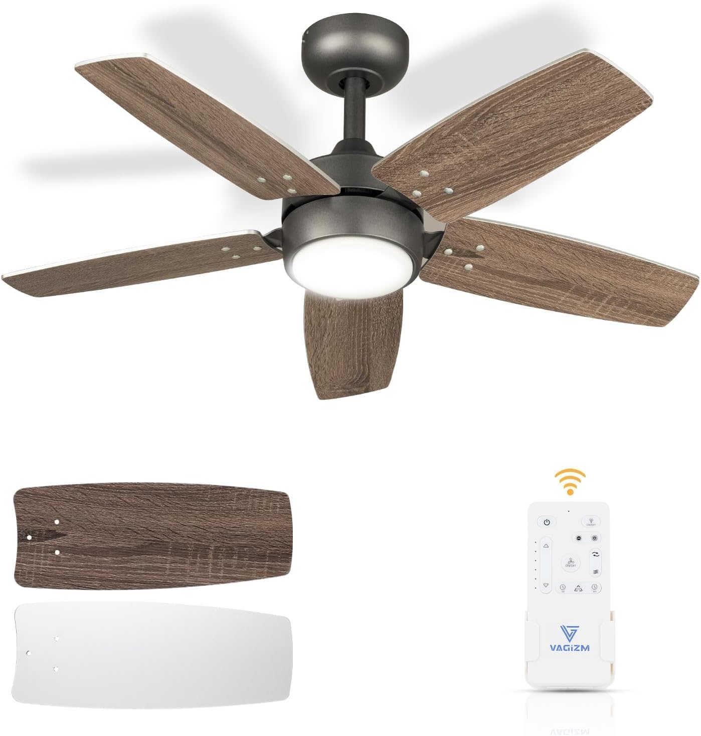 Ventilador de Techo Moderno 91 cm – Confort Silencioso y Luz Inteligente para Espacios Pequeños