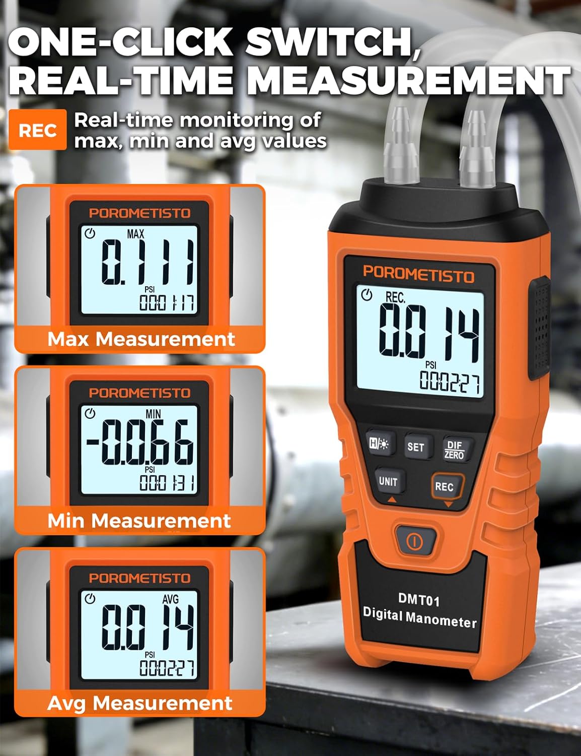 Manómetro Digital de Precisión DMT01 – Control Profesional de Presión HVAC y Gas