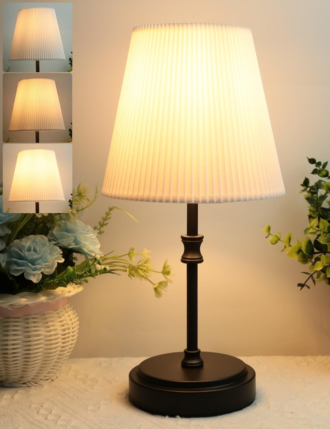 Lámpara de Mesita Táctil HSLighting – Confort y Estilo Retro con 3 Niveles de Brillo