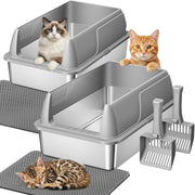 Pack de 2 Areneros XL de Acero Inoxidable Gimars – Higiene Total y Sin Olores