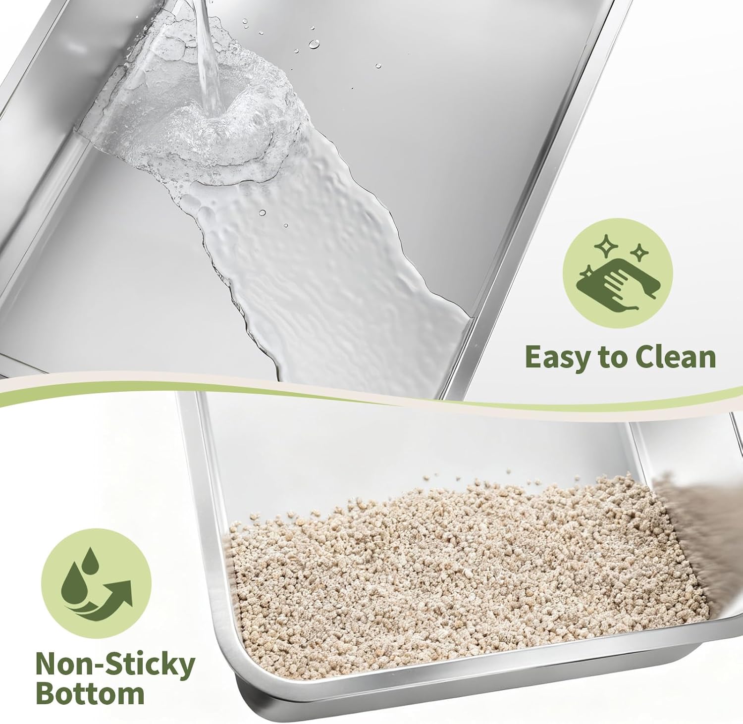 Pack de 2 Areneros XL de Acero Inoxidable Gimars – Higiene Total y Sin Olores