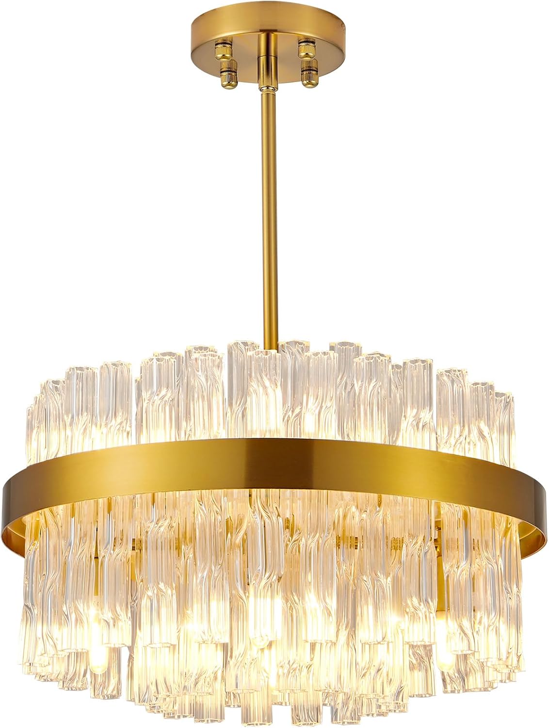 Lámpara de Araña Crystal Gold KUNYEEE – Lujo Moderno con Cristales K9 (40 cm)