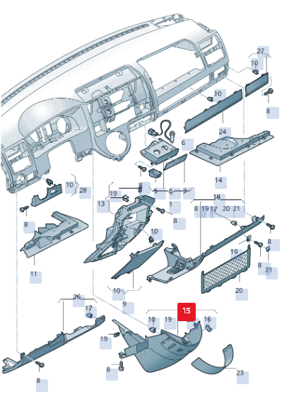 Moldura Consola central VW Transporter 7H1858365C