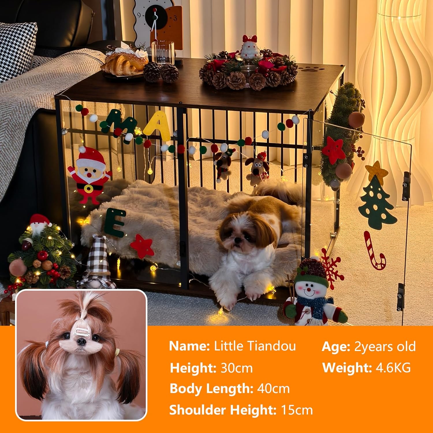 Jaula-Mueble para Perros BingoPaw – Vidrio Templado y Diseño Modular (77x60x65cm)