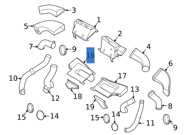 Guia derecha intercooler Porsche 911 992