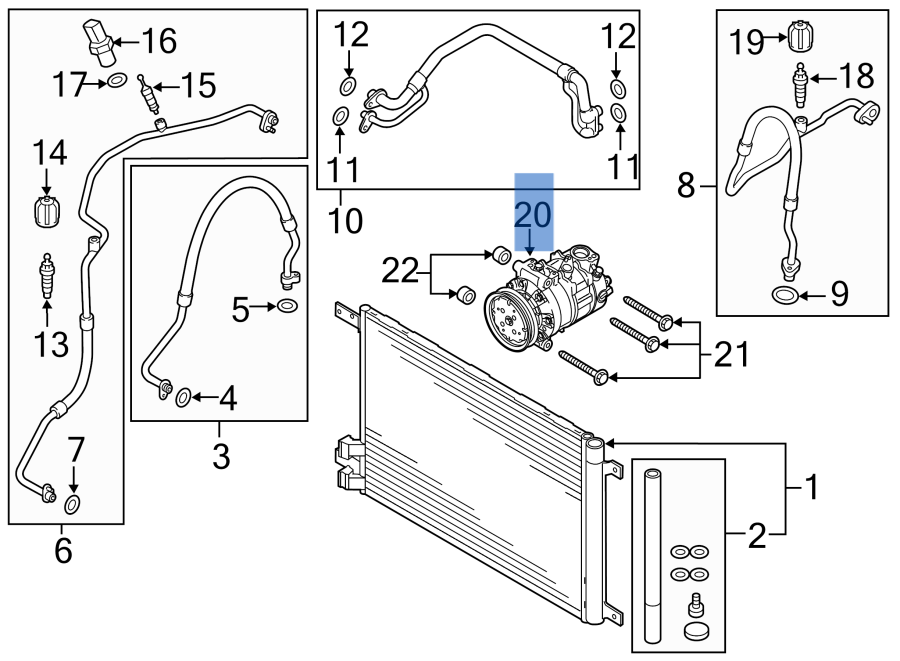 Compresor A/C VW 3Q0816803B