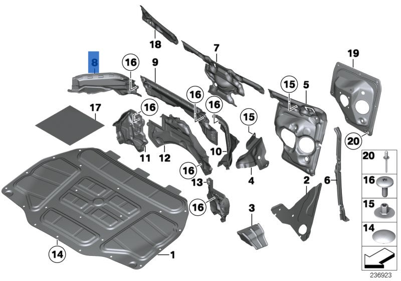 Aislamiento sonido dcho BMW F01 F10