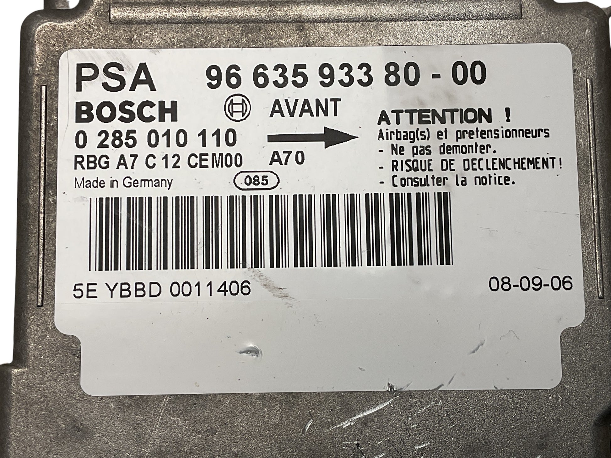 Airbag / Unidad control Peugeot 966359338000 - 966359338000