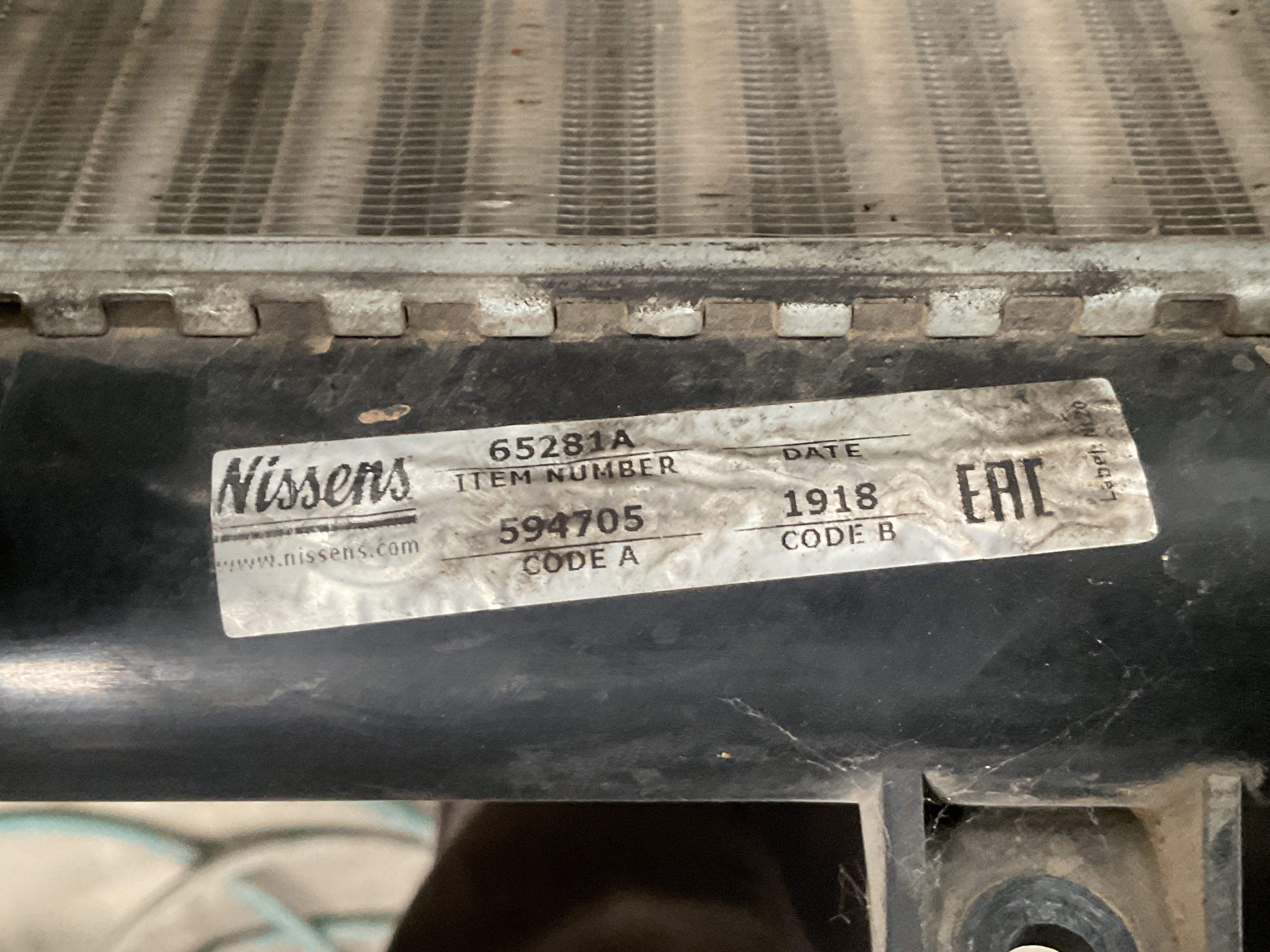 Radiador Agua VW 65281A