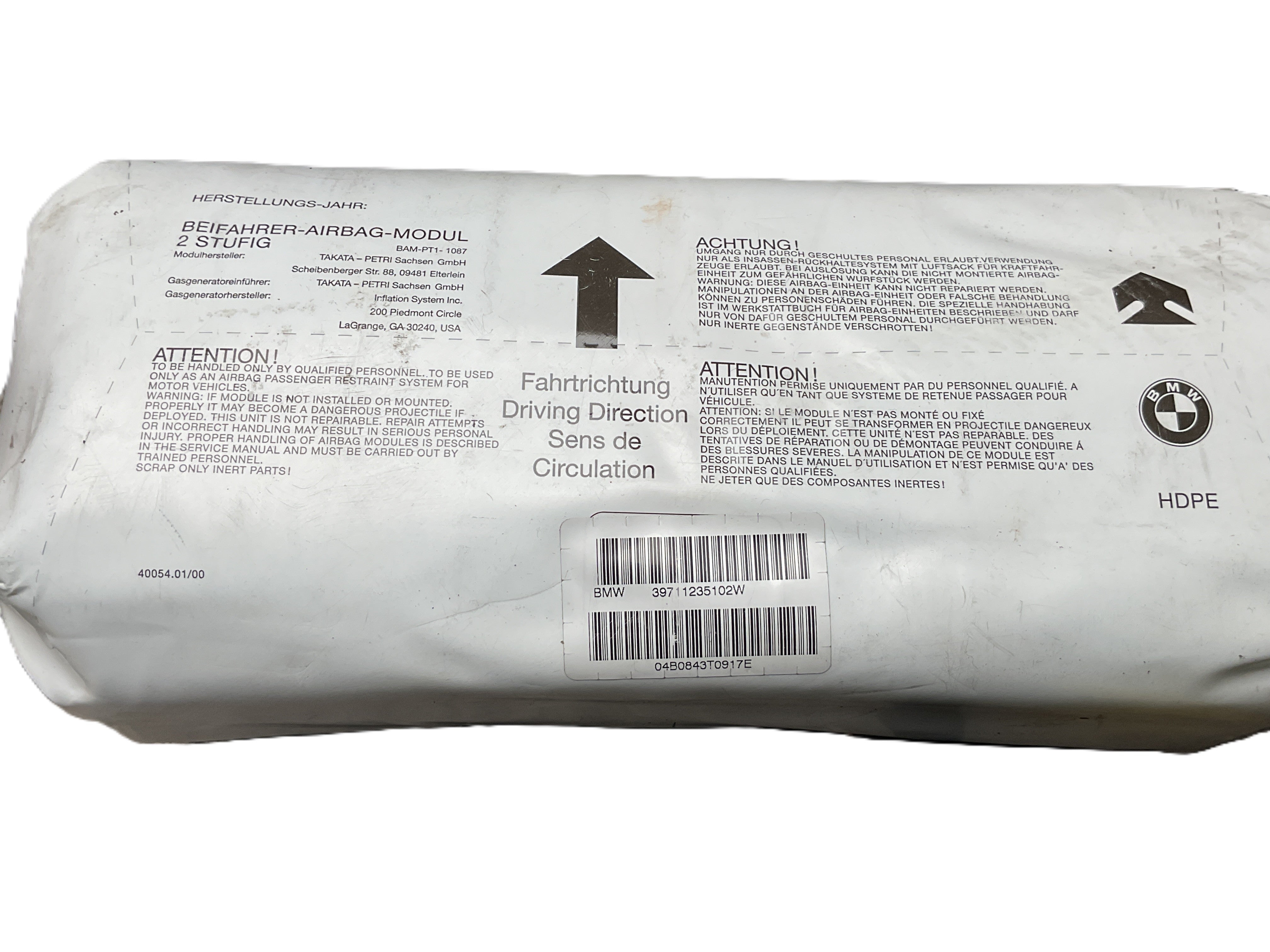 Airbag frontal izq  pasajero BMW Serie 3 E46