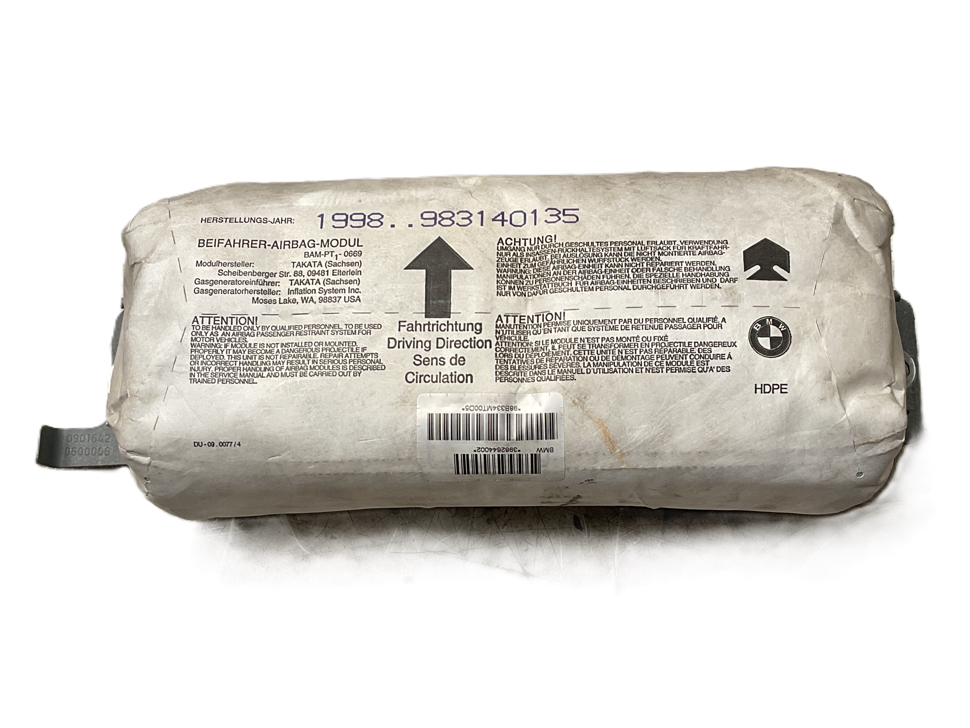 Airbag frontal dcho BMW Serie 3 E46