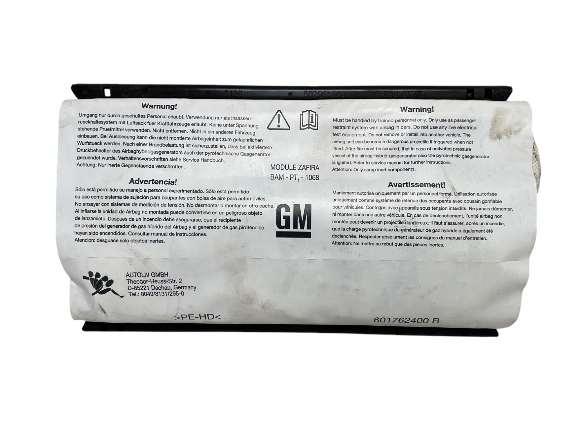 Airbag Pasajero Opel Zafira 2005-2014