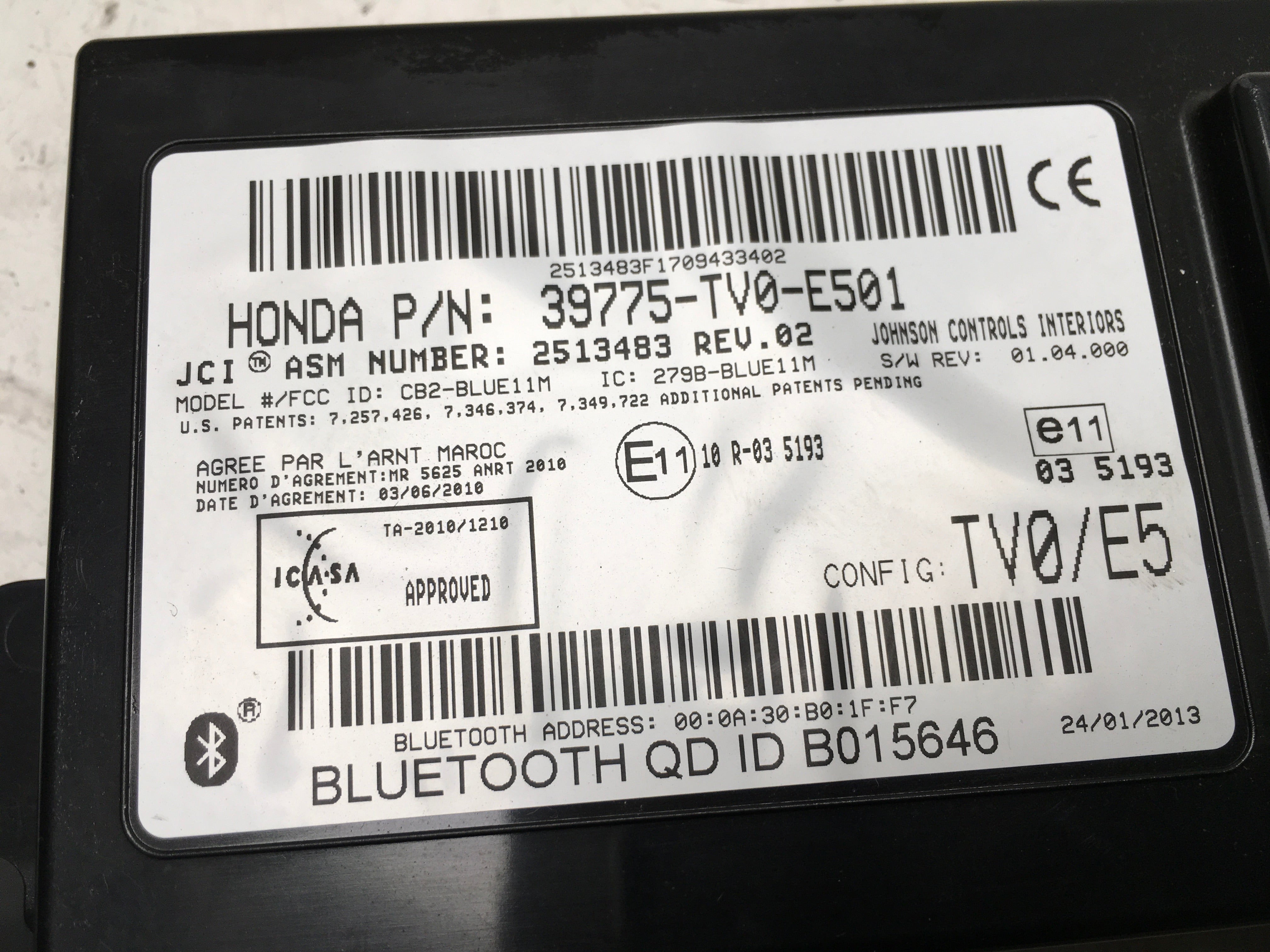 Modulo Bluetooth Honda Civic IX FK