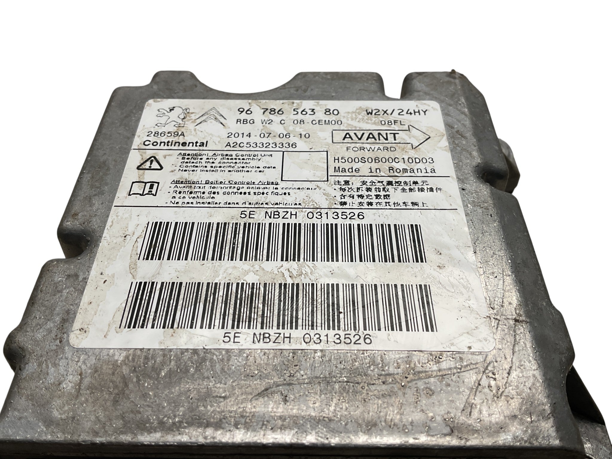 Módulo control airbag Peugeot Citroën 9678656380