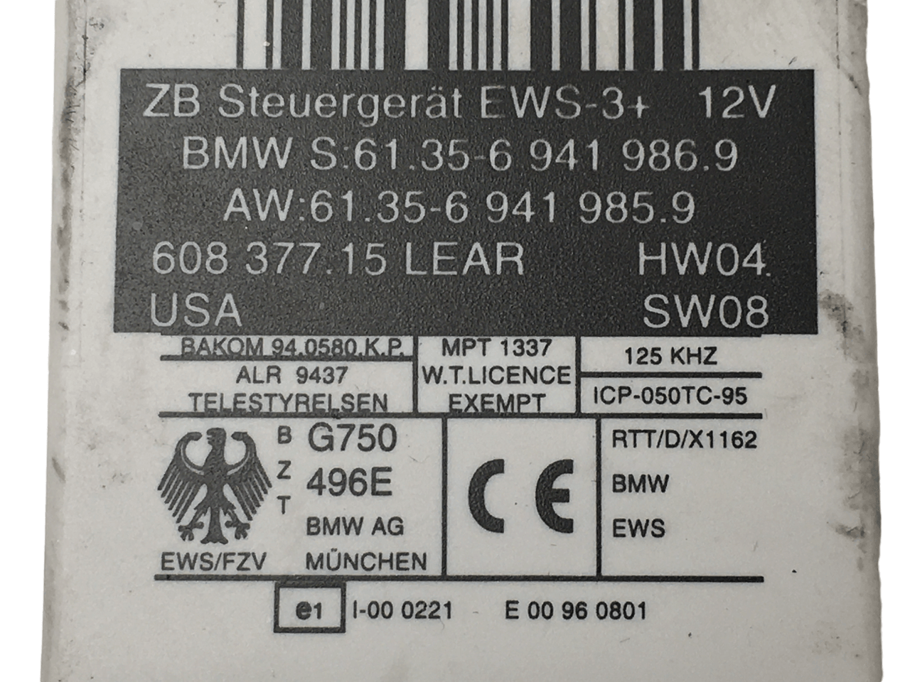 Modulo inmovilizador BMW 60837715 - AutoRR 60837715