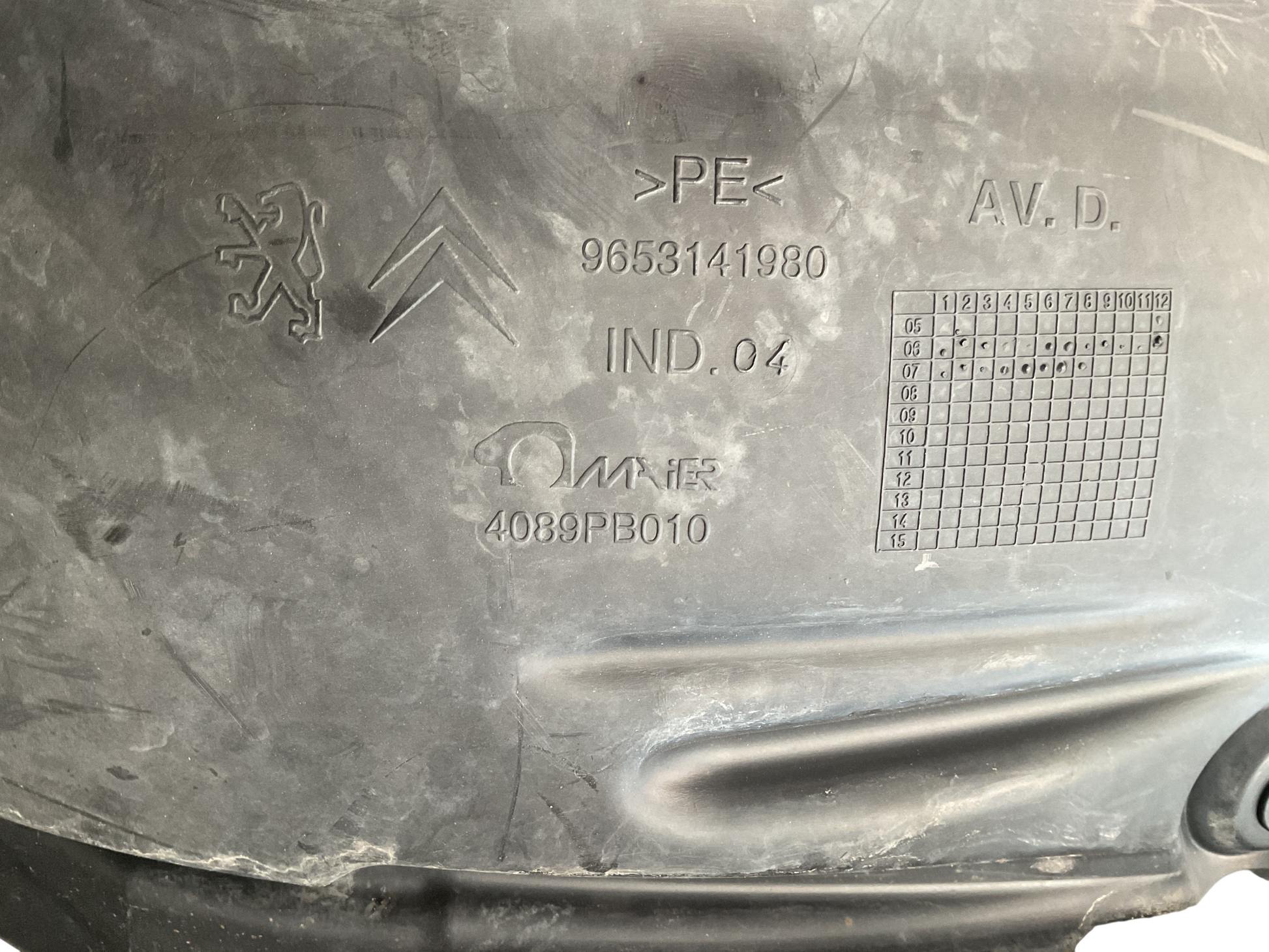 Paso rueda del dcho Citroën 9653141980
