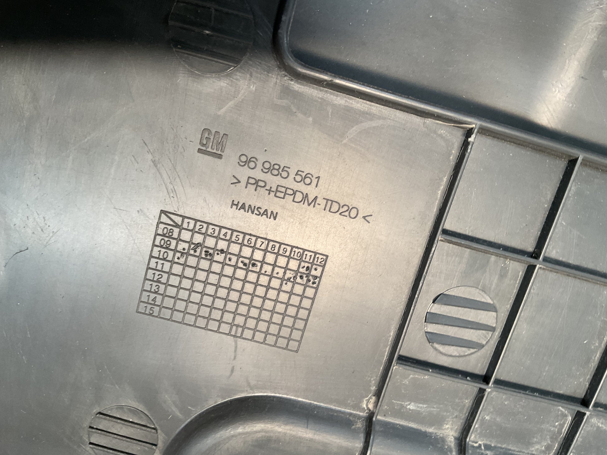 Guantera chevrolet Cruze 96985561