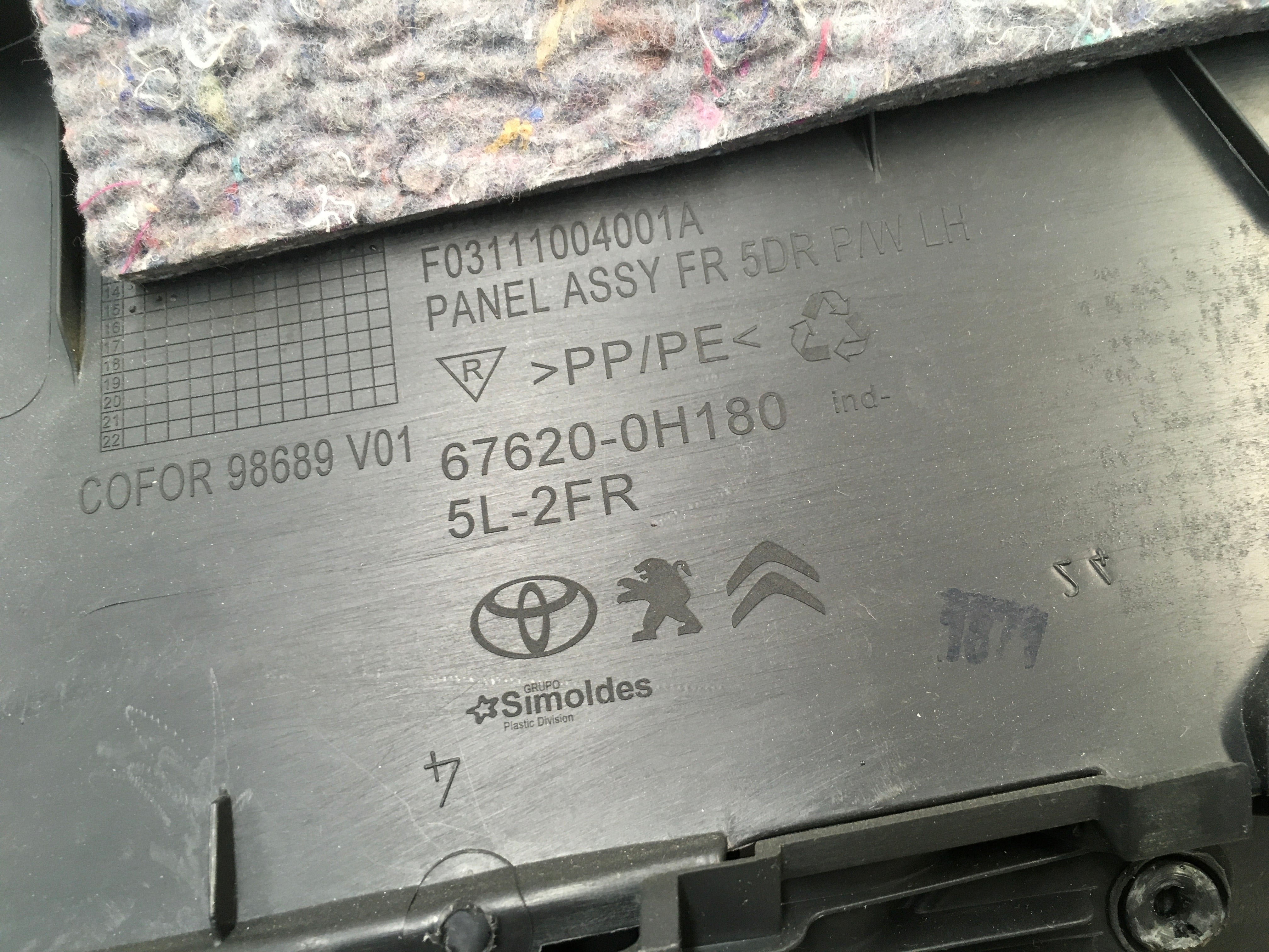 Panel puerta del izq Toyota Aygo II Peugeot 108