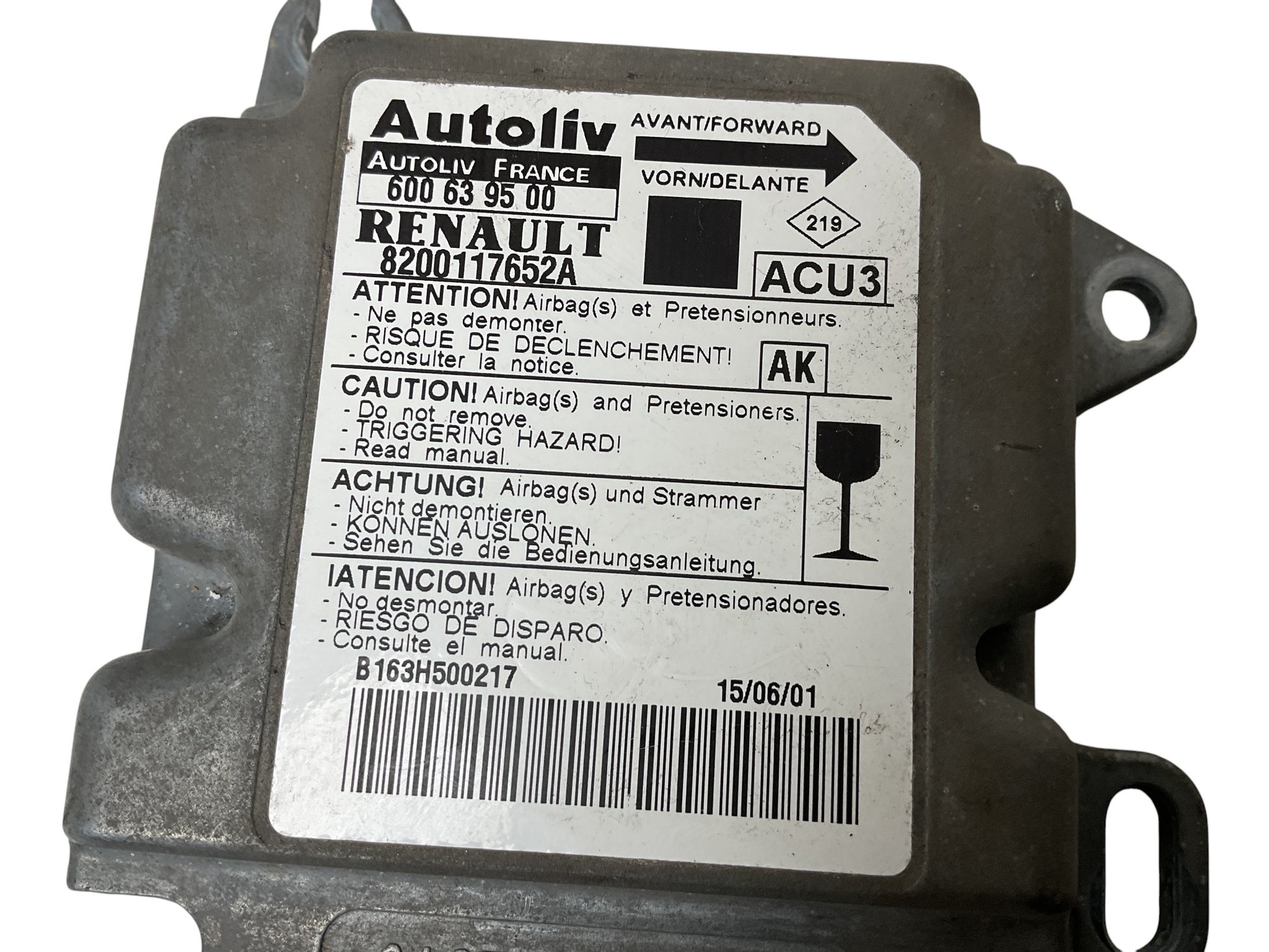 Centralita Airbag Renault Scenic 00-04 - 8200117652A