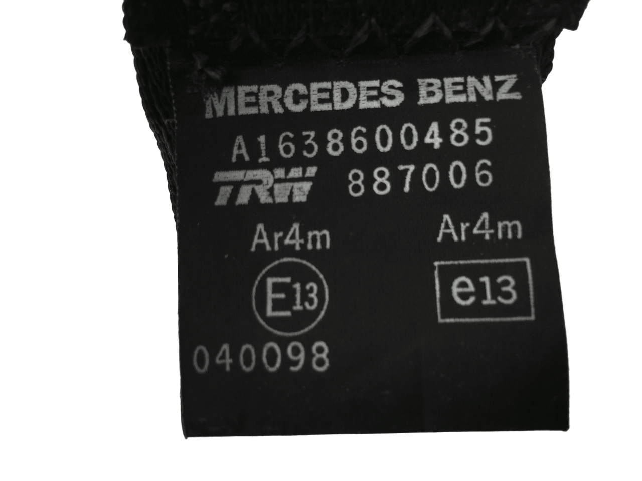 Cinturon tra dcho Mercedes W163 - AutoRR A1638600485