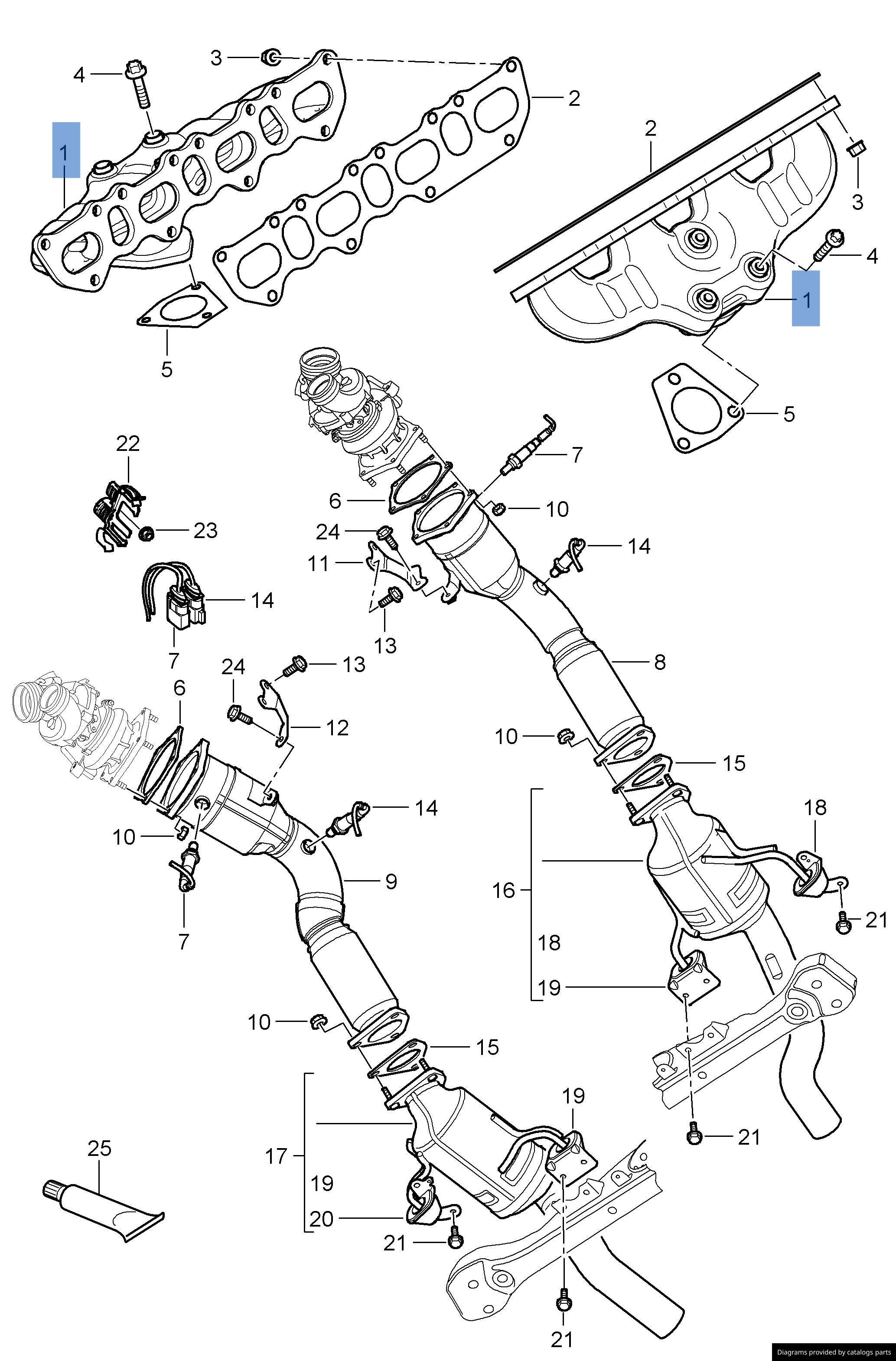 Colector escape Porsche Cayenne 92A