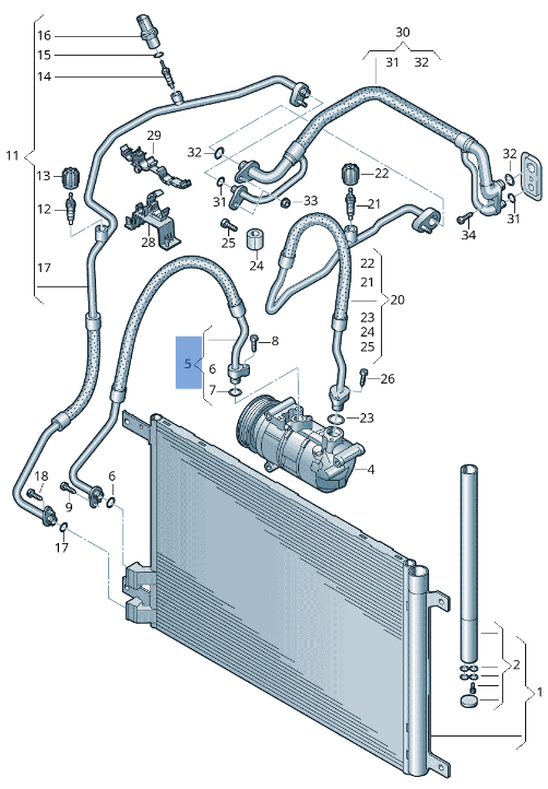 Tubo A/C VW 5Q0816721B