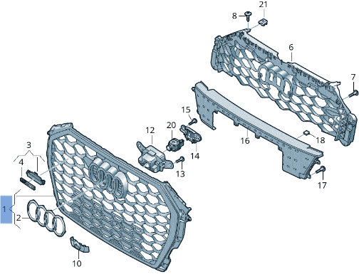 Rejilla Radiador Audi Q3 F3 - AutoRR 83F853651B