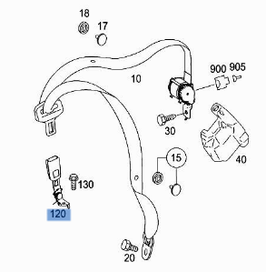 Enganche cinturon tra dcho Mercedes M W164