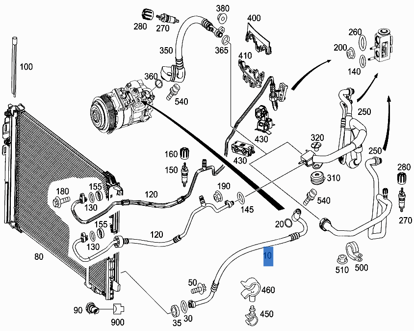 Tubo A/C Mercedes A2078303015