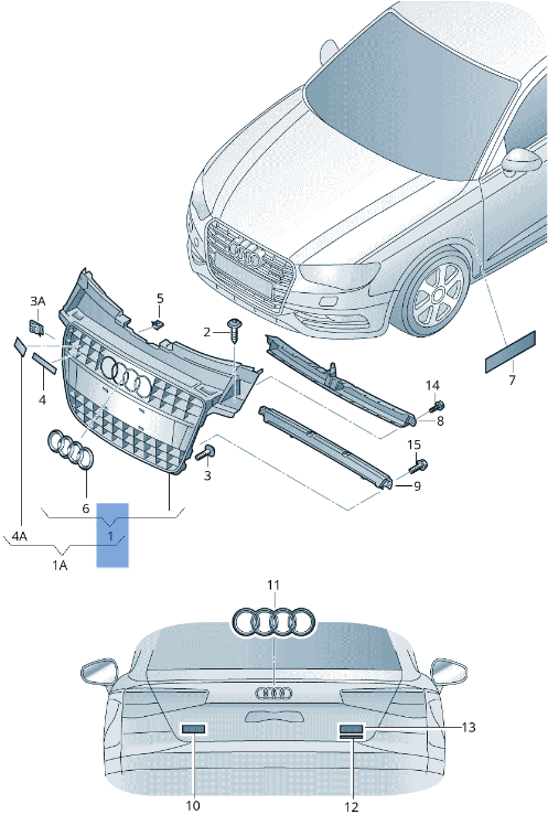 Rejilla Radiador Audi A5 8T