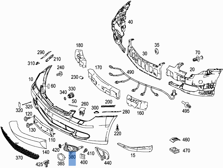 Rejilla derecha Mercedes W219 - AutoRR A2198851023