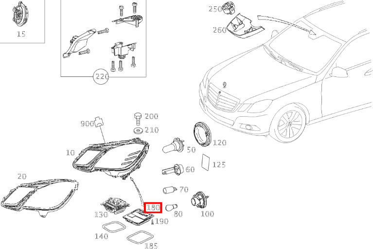 Centralita Faros Mercedes W212 / W207