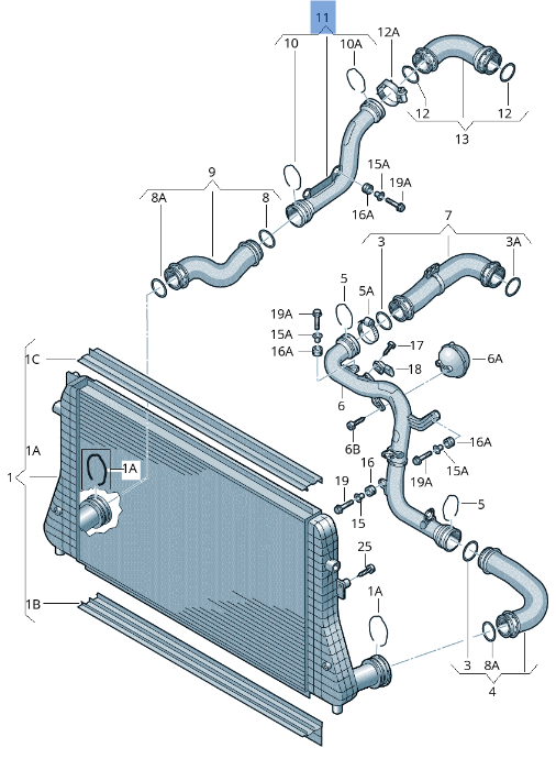 Tubo Intercooler VW 1K0145762CL