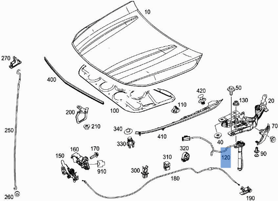 Actuador capo Mercedes W177 / X156 - AutoRR A1179061000