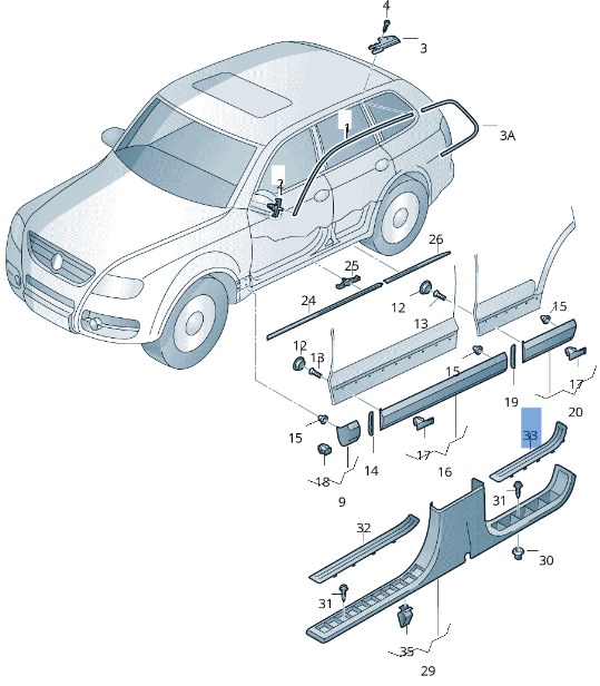 Umbra tra dcho VW Touareg / Porsche Cayenne