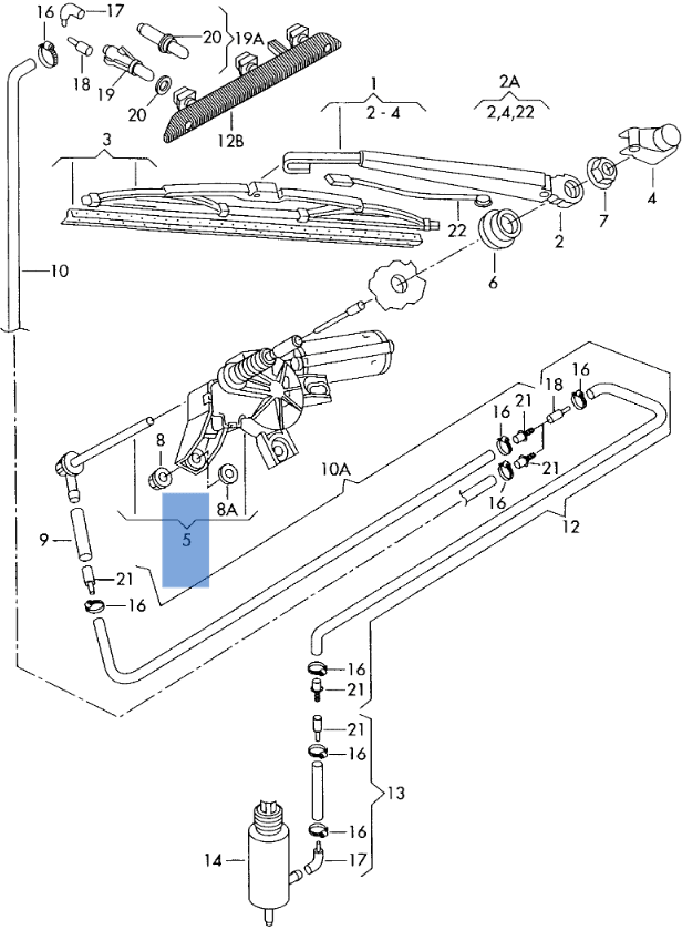 Motor limpia trasero VW 1J6955711C - AutoRR 1J6955711C