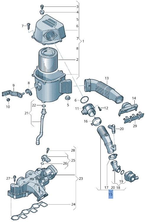 Tubo Admision VW 6R0129654C