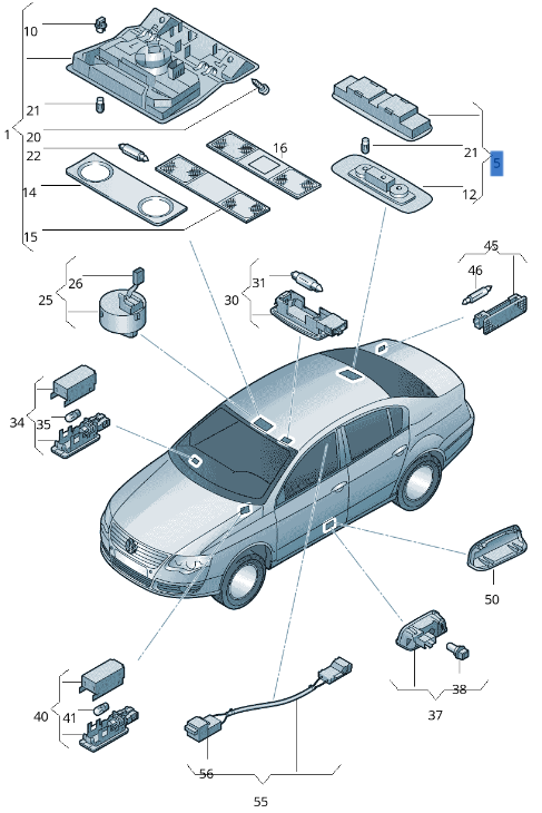 Luz techo VW 3C0947291E