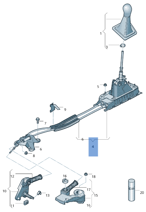 Palanca cambios VW 5Q0711049AQ