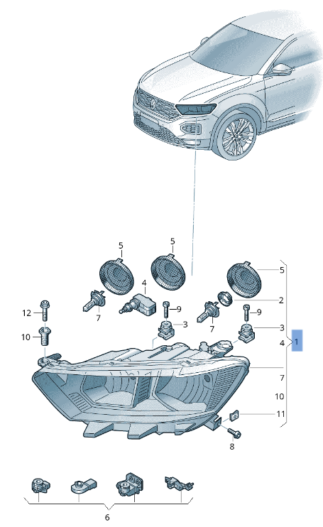 Faro derecho VW T-Roc