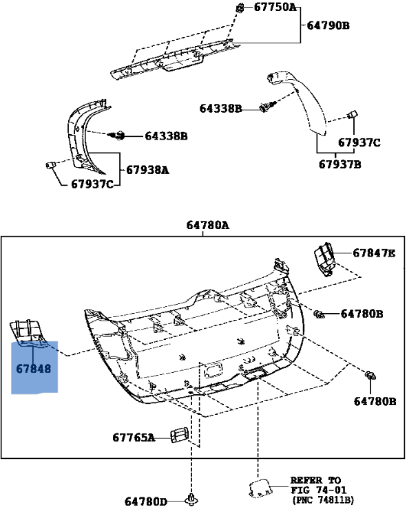 Moldura maletero Toyota Auris E180 - AutoRR 6784802020